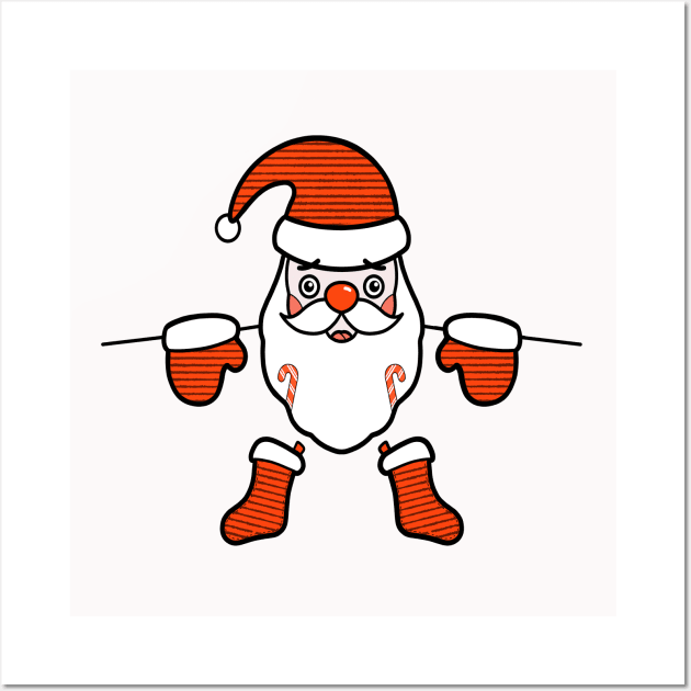 Santa Clause New Year Christmas Art Wall Art by Print Art Station